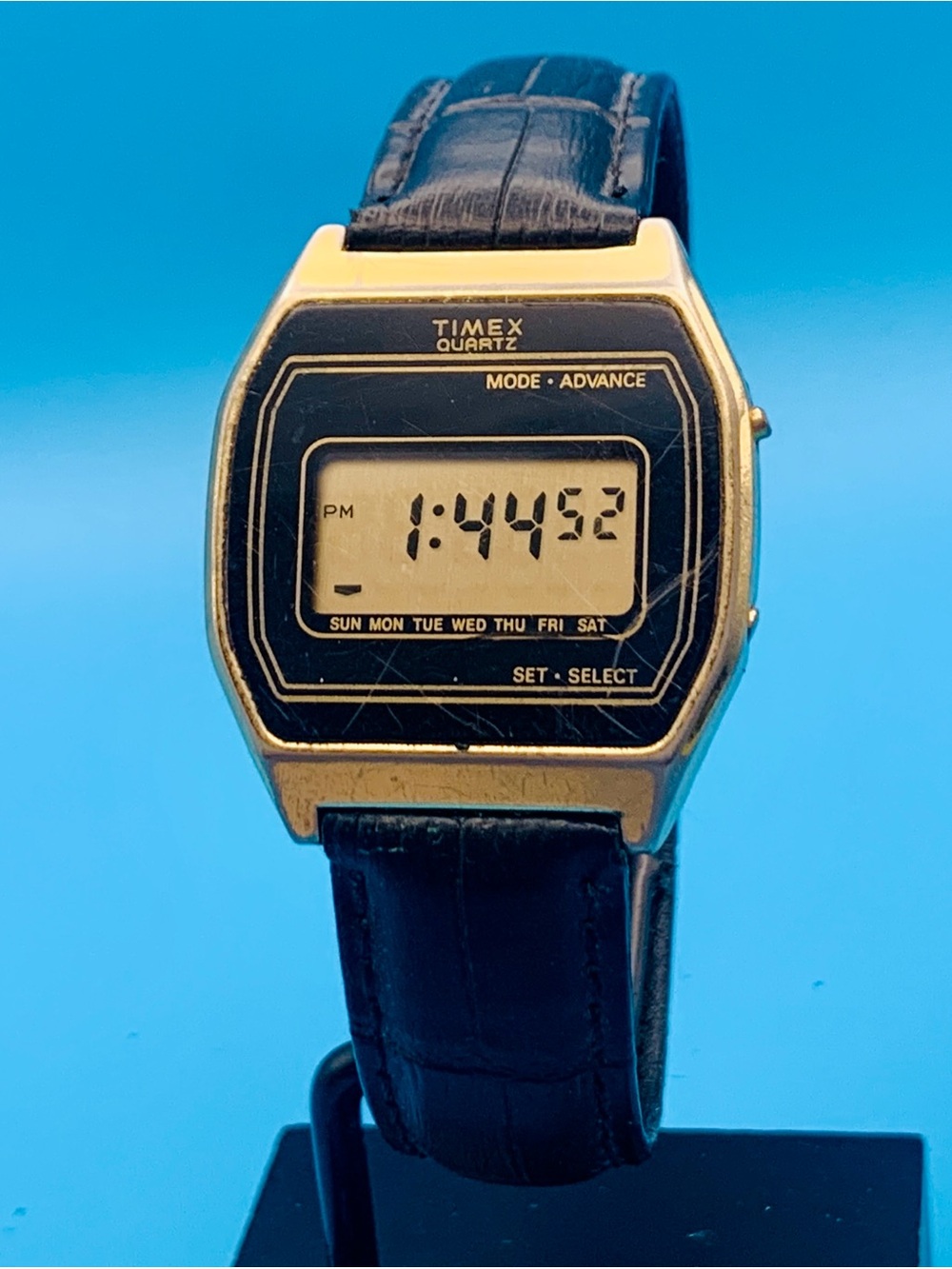 TIMEX Men’s Vintage 1985 Digital Wristwatch Chrono Day Date Works New Batt/Strap